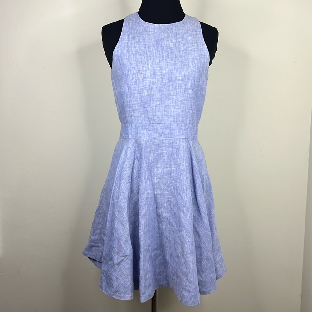ISLAND COMPANY Light Blue Sleeveless Sabrina Dress XS